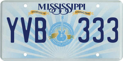MS license plate YVB333