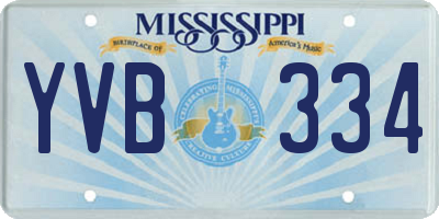 MS license plate YVB334