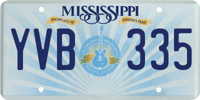 MS license plate YVB335