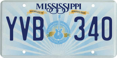 MS license plate YVB340