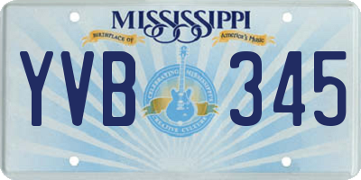 MS license plate YVB345