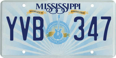 MS license plate YVB347