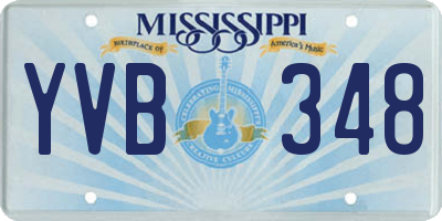 MS license plate YVB348