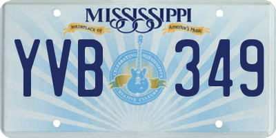 MS license plate YVB349