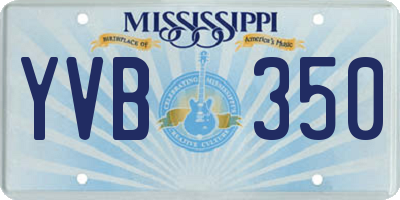 MS license plate YVB350