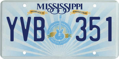 MS license plate YVB351