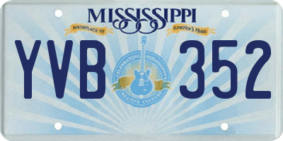 MS license plate YVB352