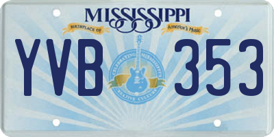 MS license plate YVB353