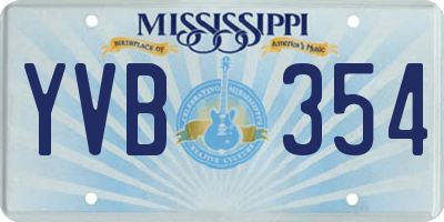 MS license plate YVB354