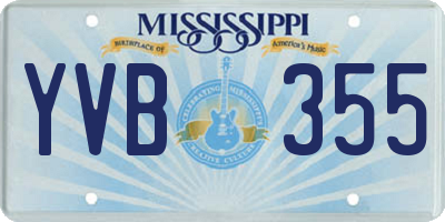 MS license plate YVB355