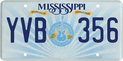 MS license plate YVB356