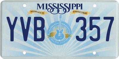 MS license plate YVB357