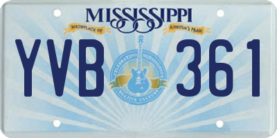 MS license plate YVB361