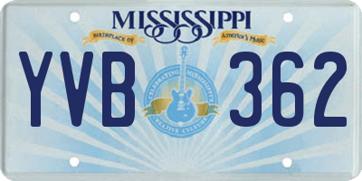 MS license plate YVB362