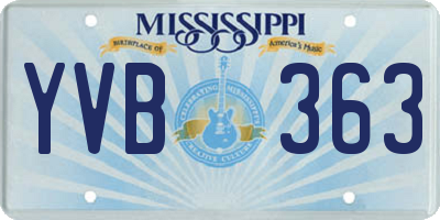 MS license plate YVB363