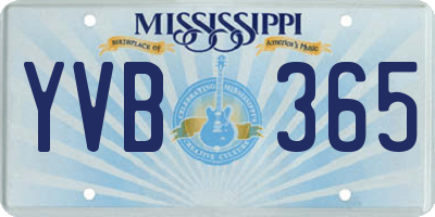 MS license plate YVB365