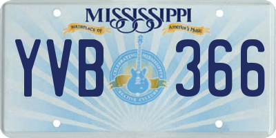 MS license plate YVB366