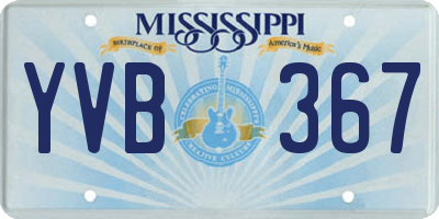 MS license plate YVB367
