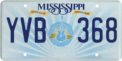 MS license plate YVB368
