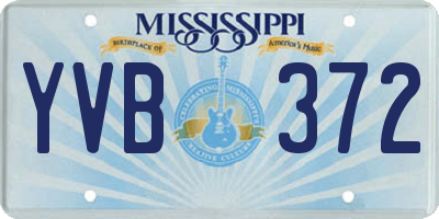 MS license plate YVB372