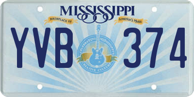 MS license plate YVB374