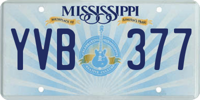 MS license plate YVB377