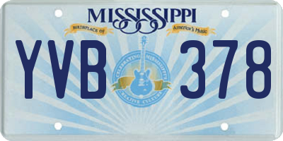 MS license plate YVB378