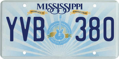 MS license plate YVB380