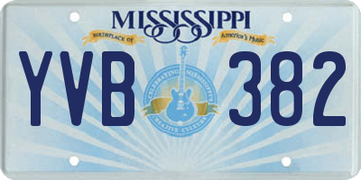 MS license plate YVB382