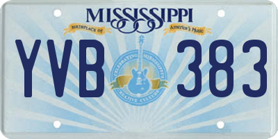 MS license plate YVB383