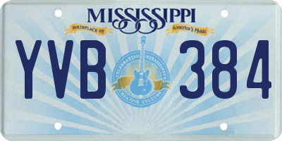 MS license plate YVB384