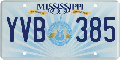 MS license plate YVB385