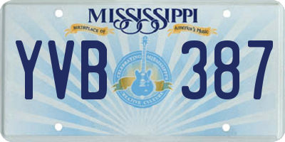 MS license plate YVB387
