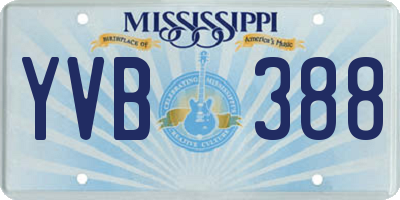 MS license plate YVB388