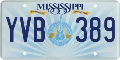 MS license plate YVB389