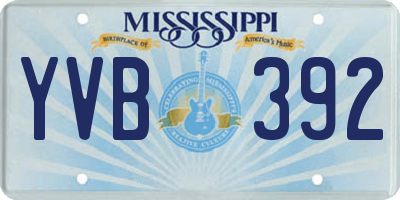 MS license plate YVB392