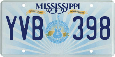 MS license plate YVB398