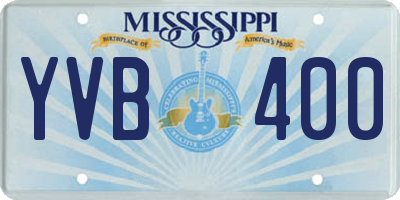 MS license plate YVB400