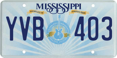 MS license plate YVB403