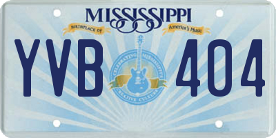 MS license plate YVB404