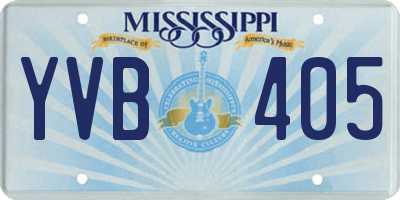 MS license plate YVB405