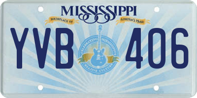 MS license plate YVB406