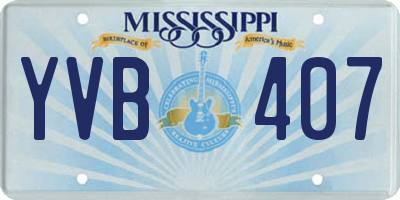 MS license plate YVB407