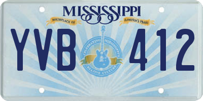 MS license plate YVB412