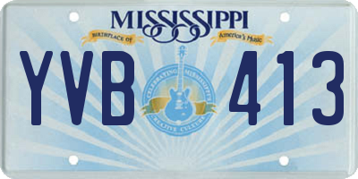MS license plate YVB413
