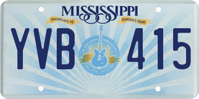 MS license plate YVB415