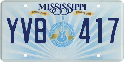 MS license plate YVB417