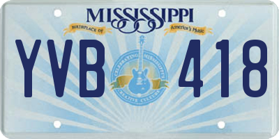 MS license plate YVB418
