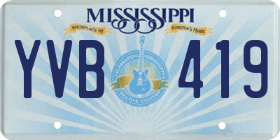 MS license plate YVB419
