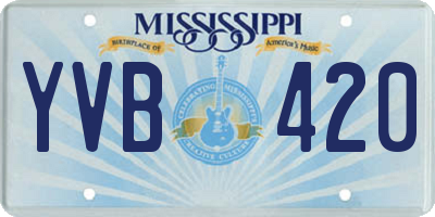 MS license plate YVB420